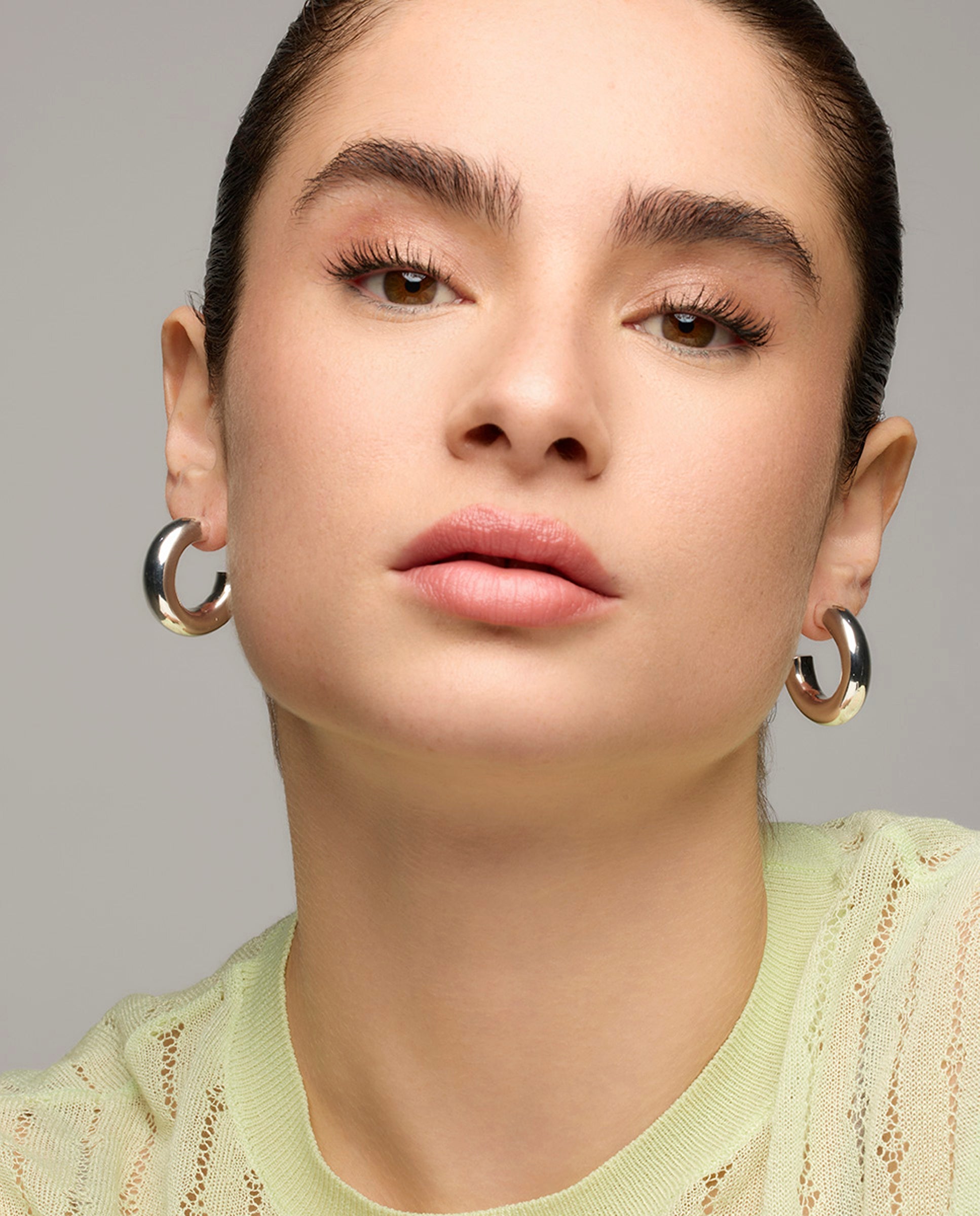 Earrings with - silver finish - Thea