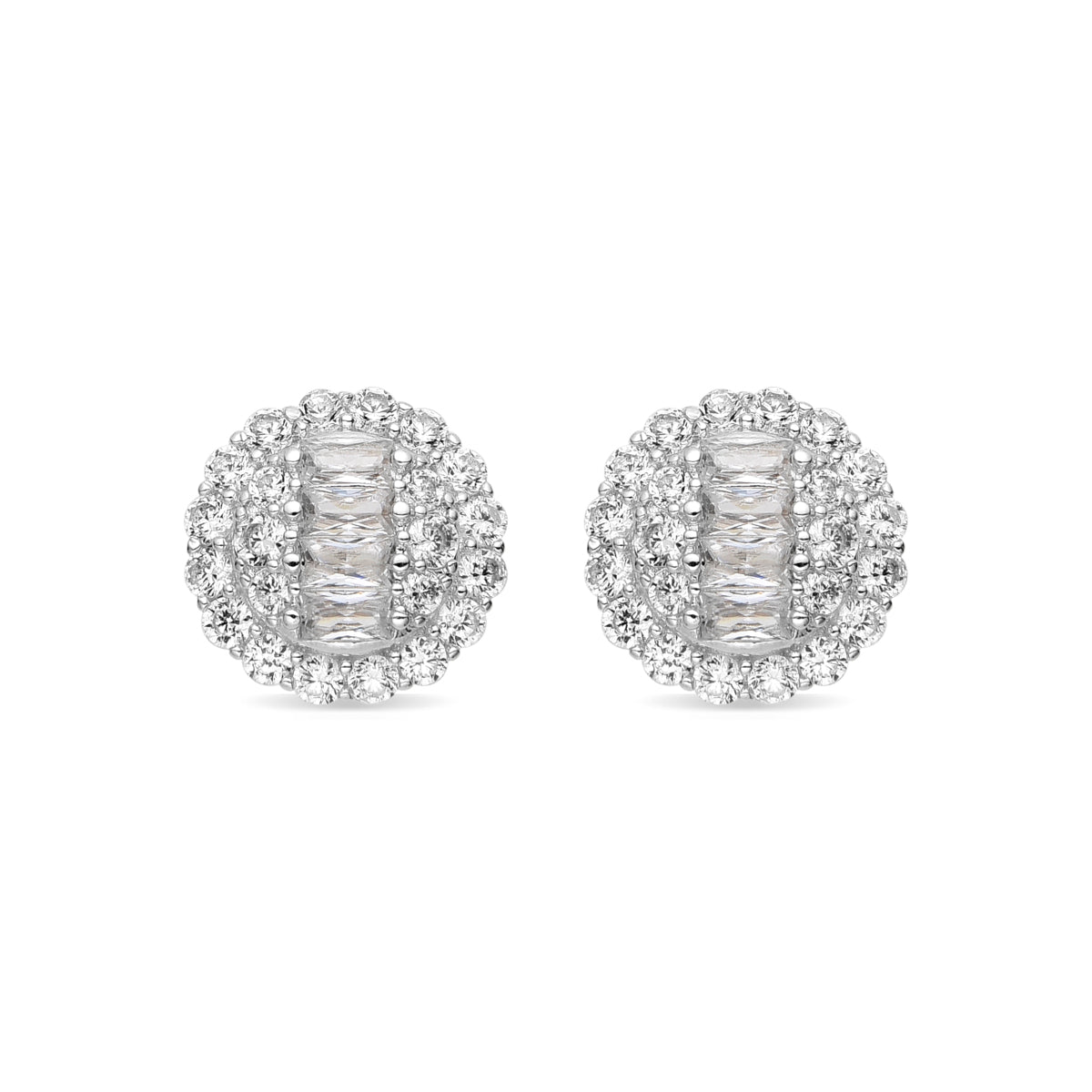 Pendientes con Circonita Brillante acabado plata - Parlath