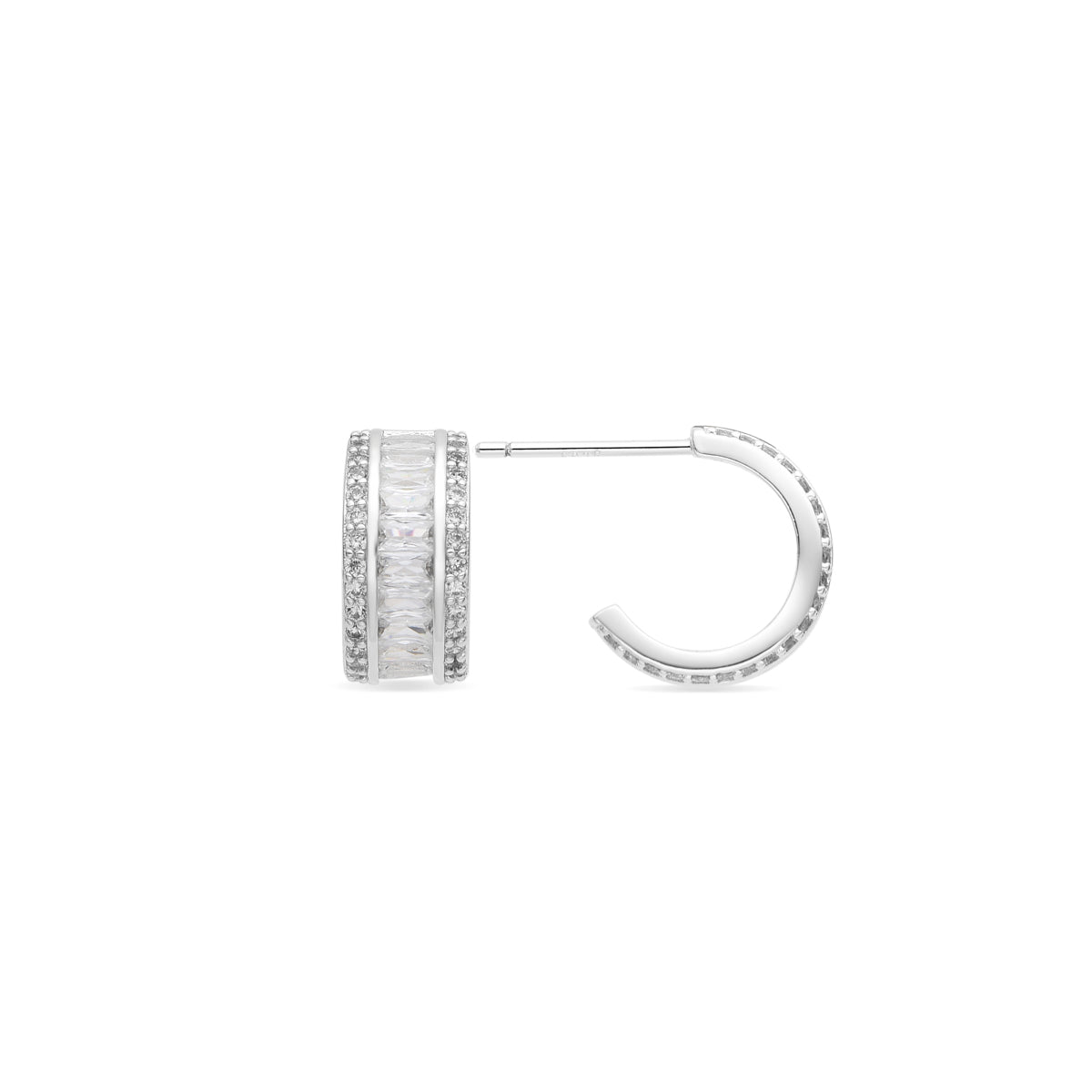 Pendientes con Circonita Brillante acabado plata - Squil
