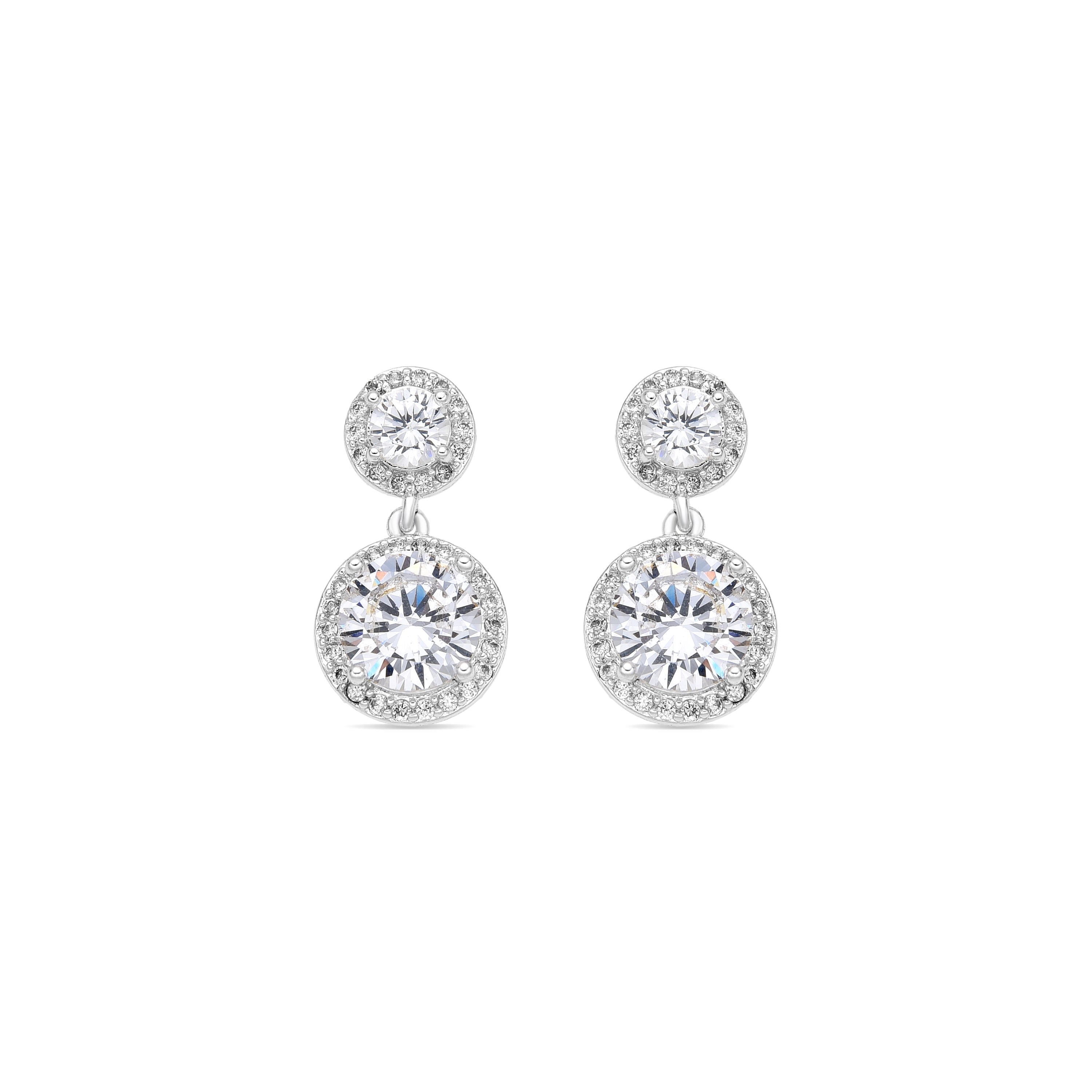 Pendientes con Circonita Brillante acabado plata - Anvoyra