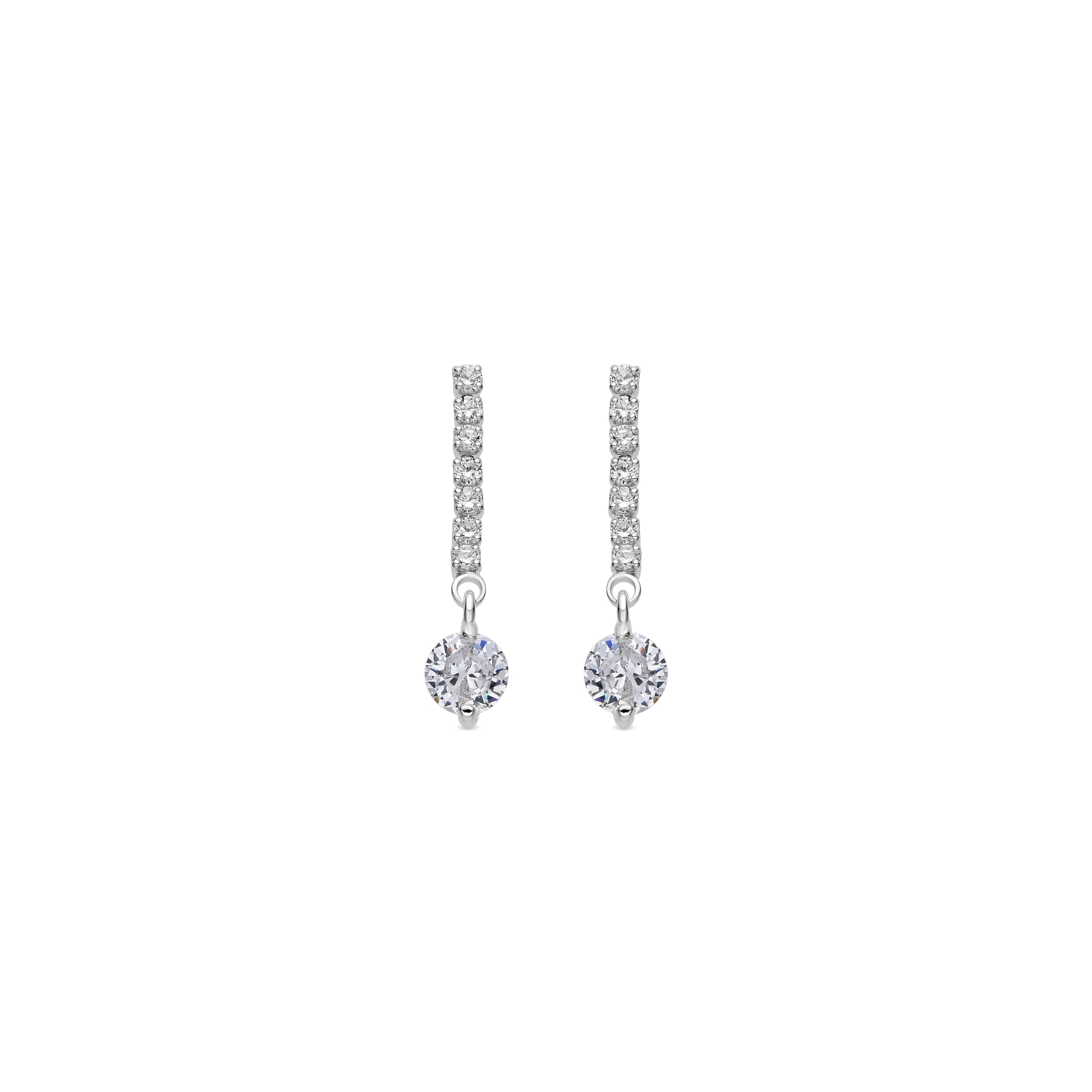 Pendientes con Circonita Brillante acabado plata - Yasu