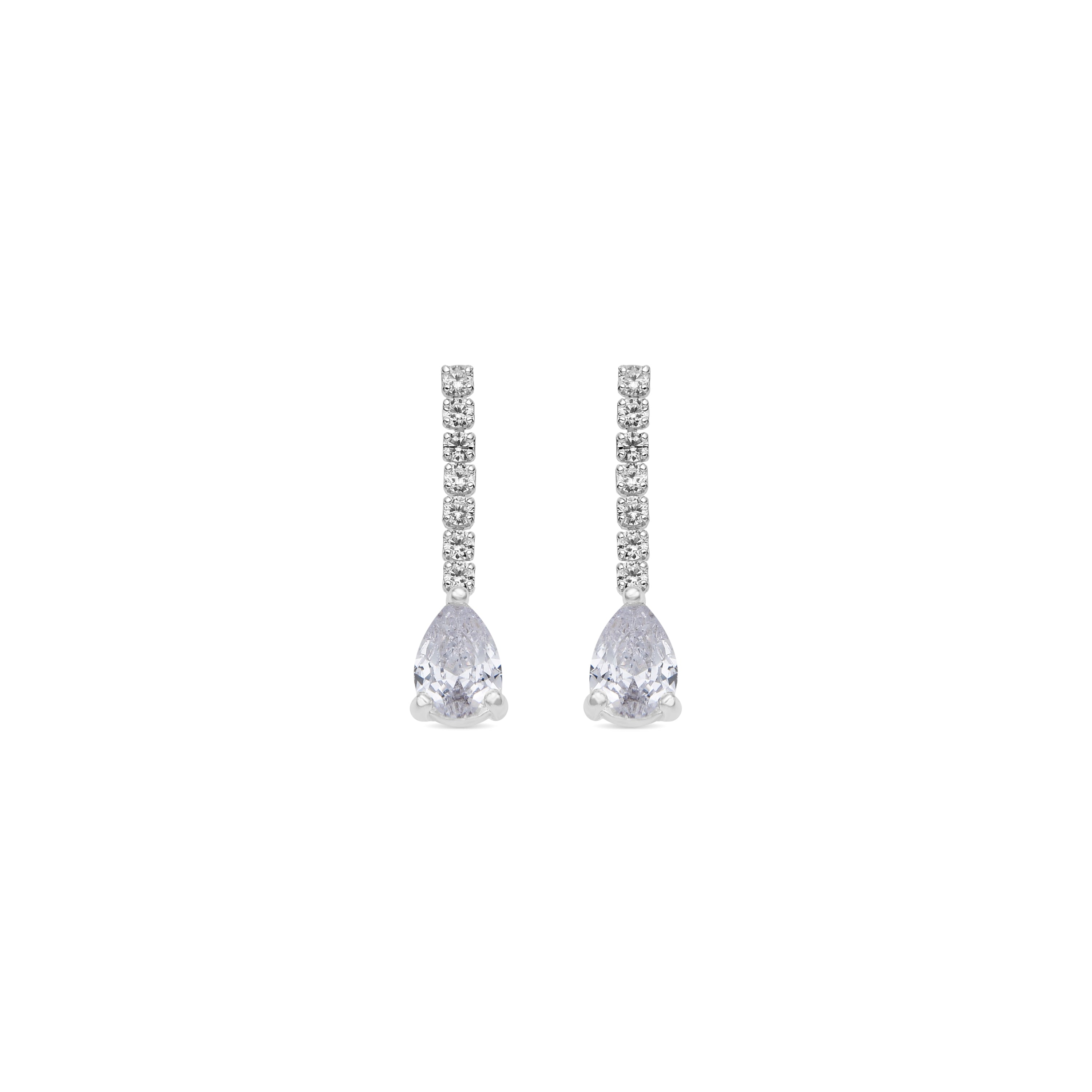 Pendientes con Circonita Brillante acabado plata - Nusxus