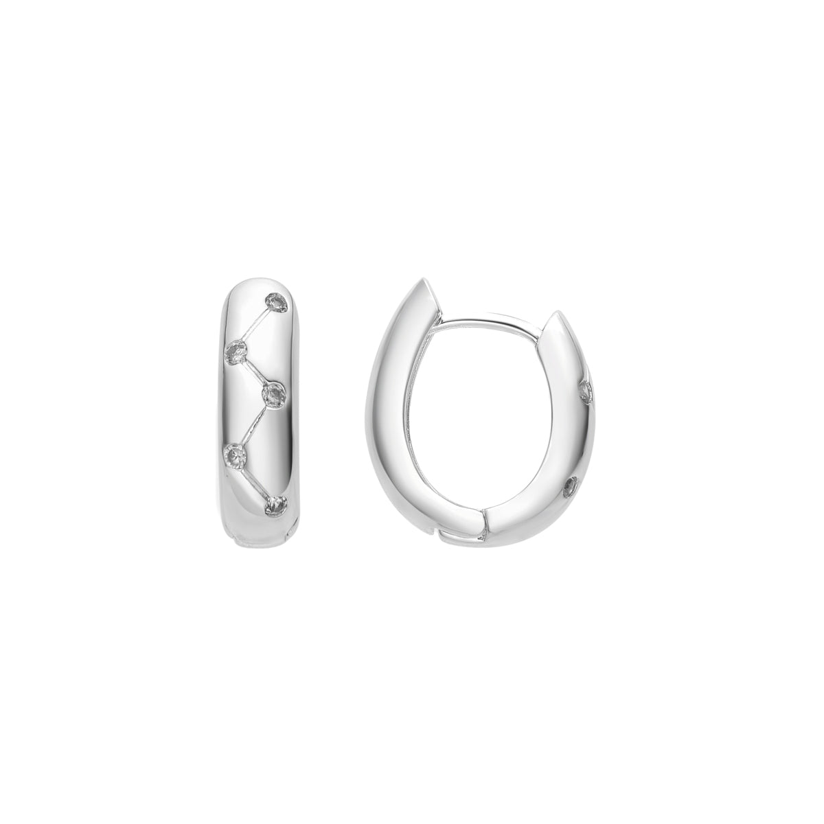 Pendientes con Circonita Brillante acabado plata - Donwa