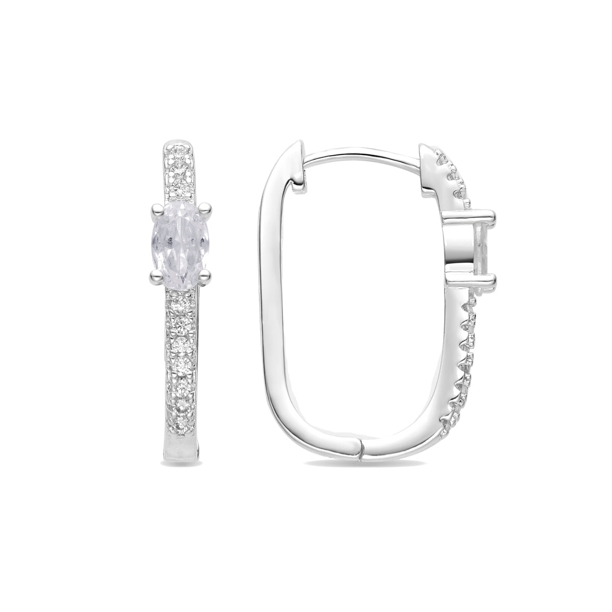 Pendientes con Circonita Brillante acabado plata - Risgau