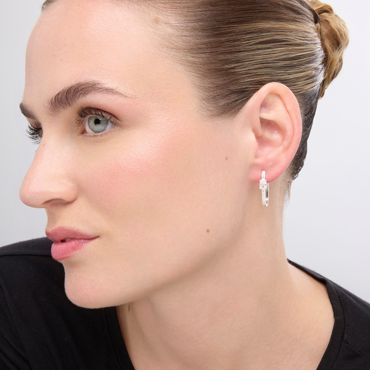 Pendientes con Circonita Brillante acabado plata - Risgau