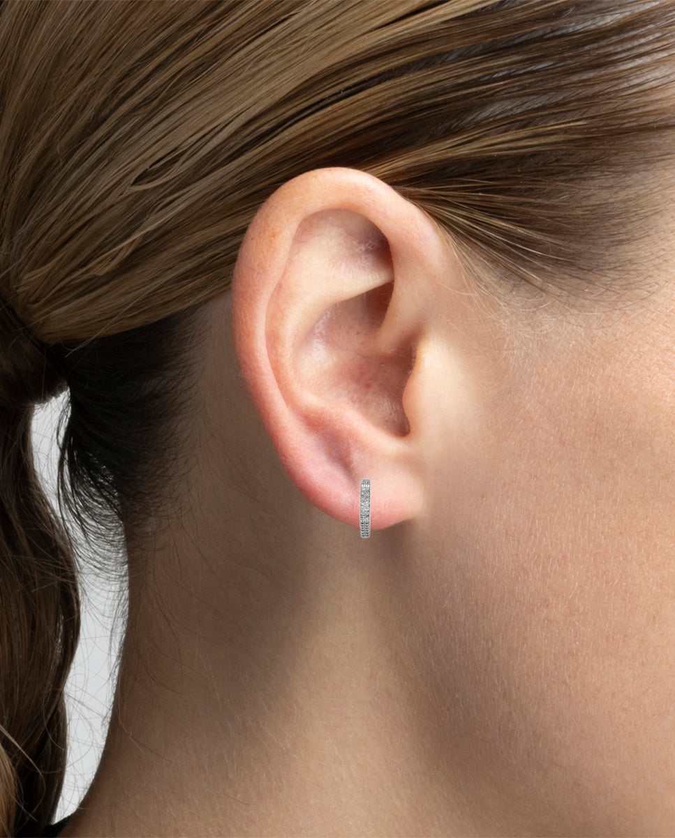 Pendientes con Circonita Brillante acabado plata - Xasmo