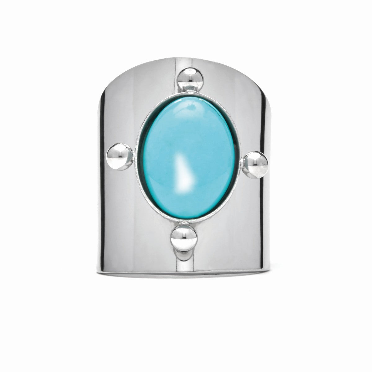 Silver and Amazonite Finish Ring - Kumora
