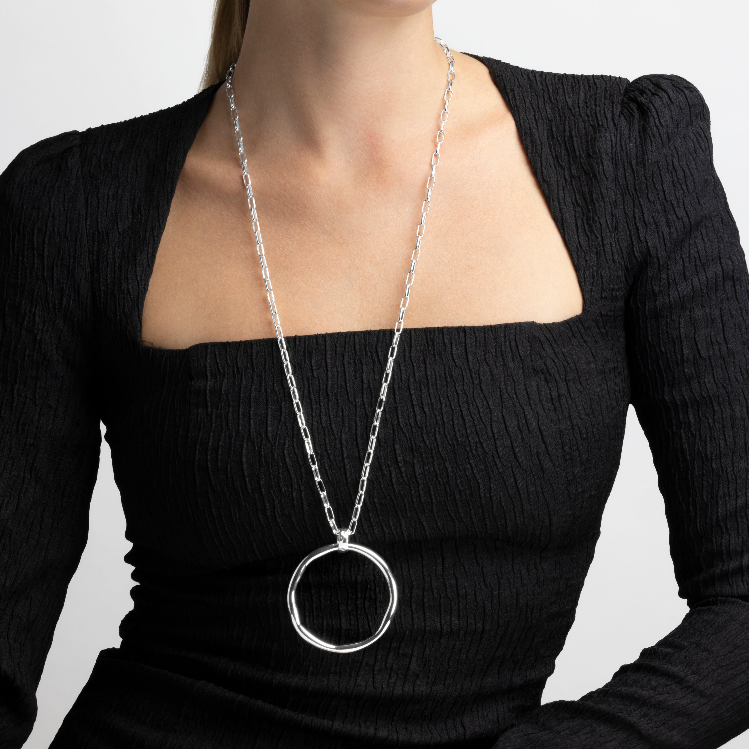 Rhodium-finished necklace - Laksy