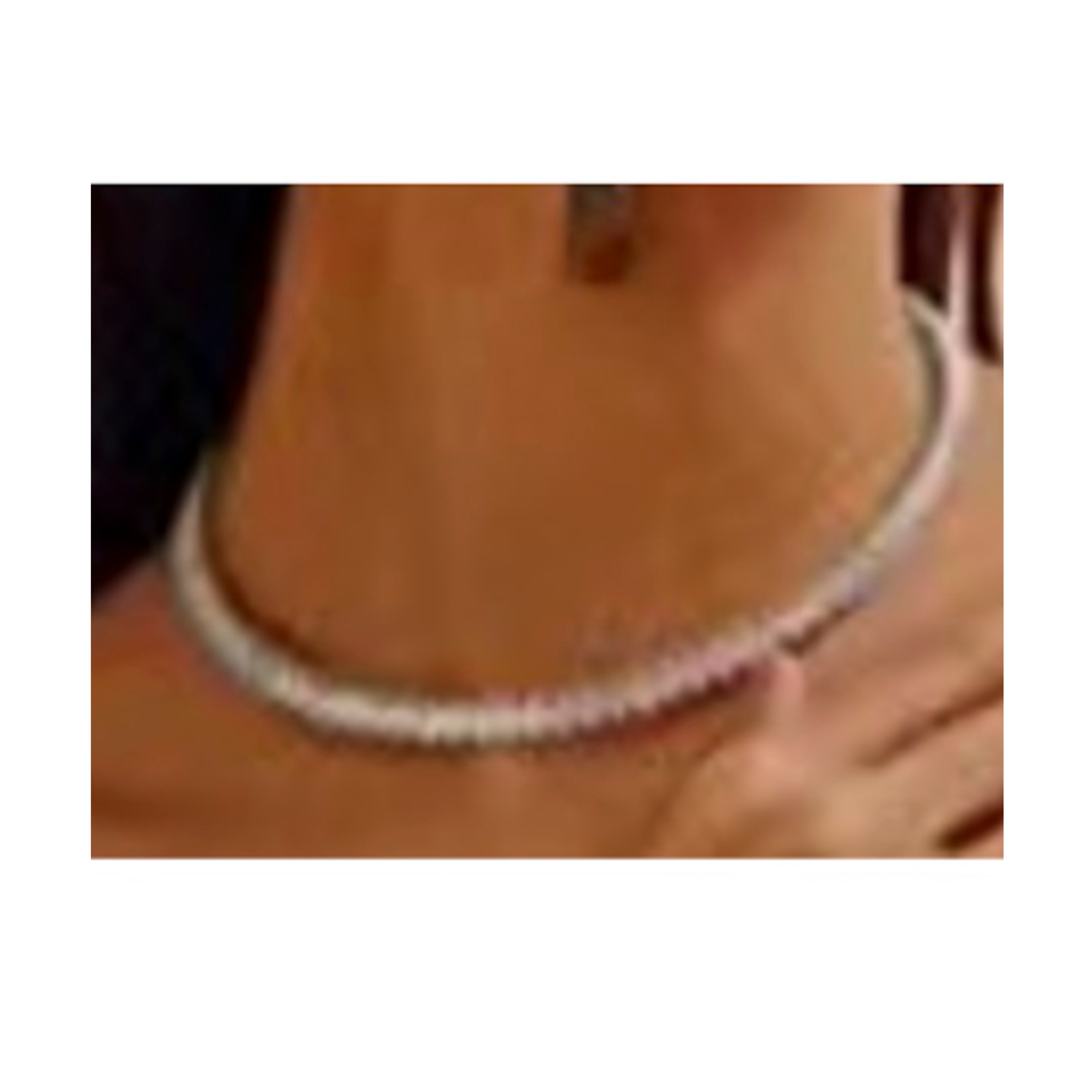 Necklace with shiny zirconia, silver finish - Comega