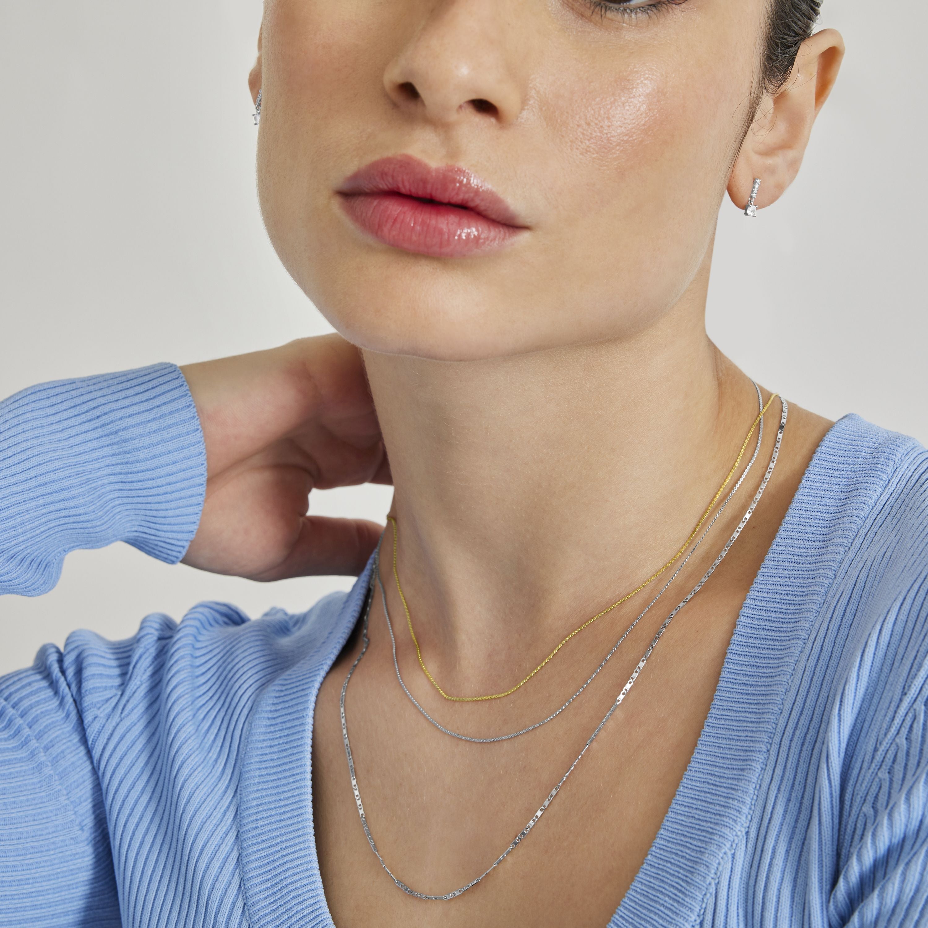Rhodium-finished necklace - Kysa