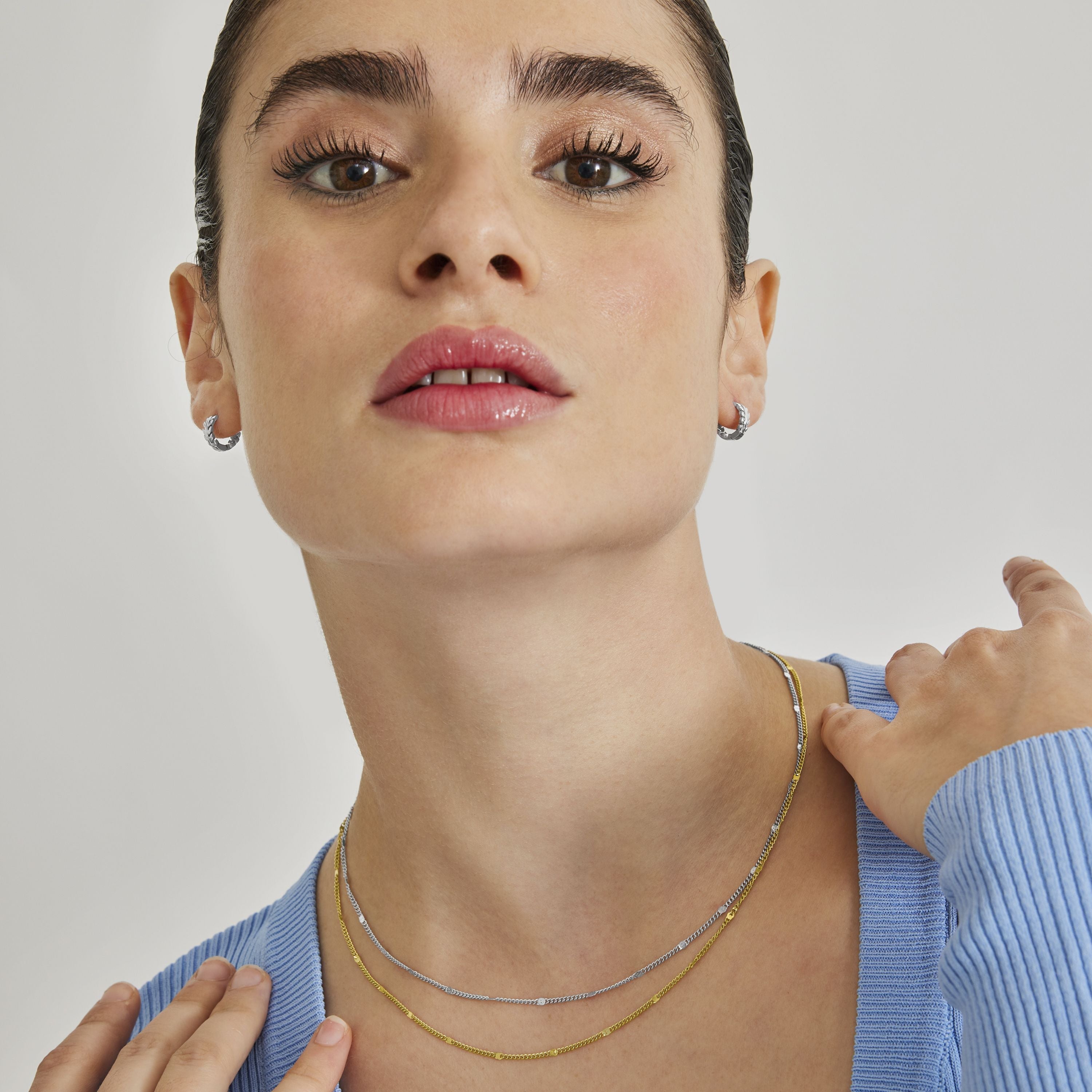 Rhodium-finished necklace - Ejae
