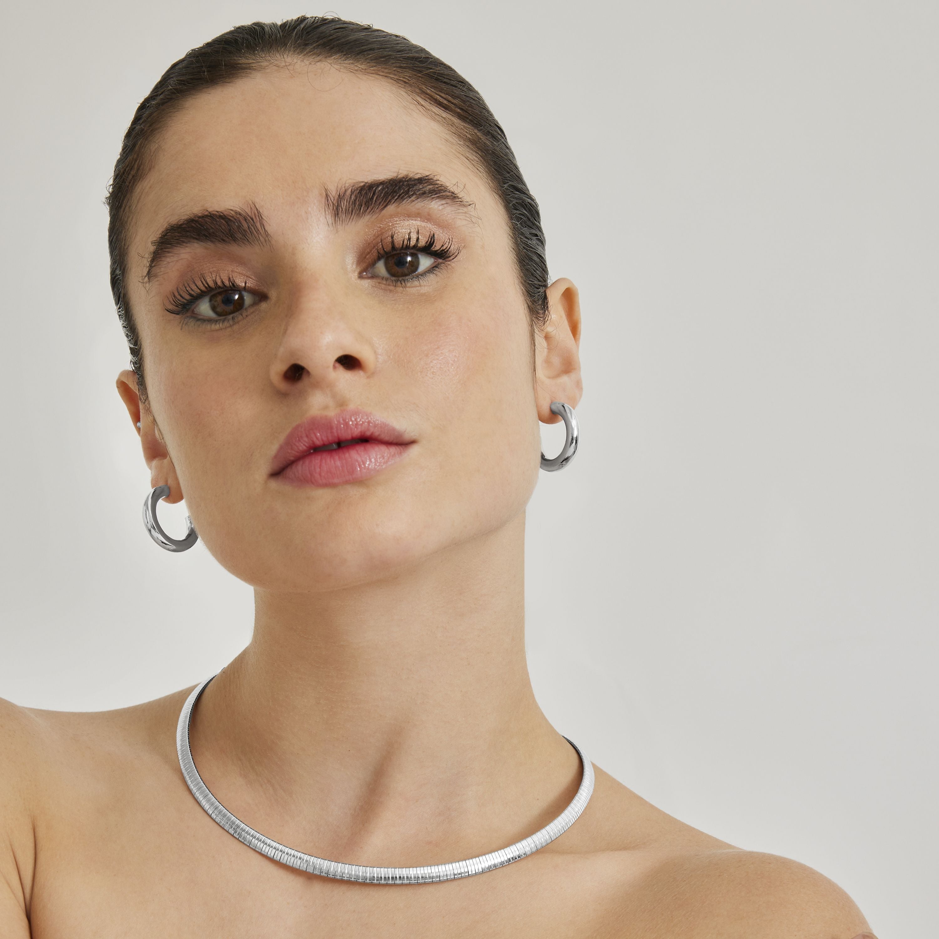 Rhodium-finished necklace - Yla