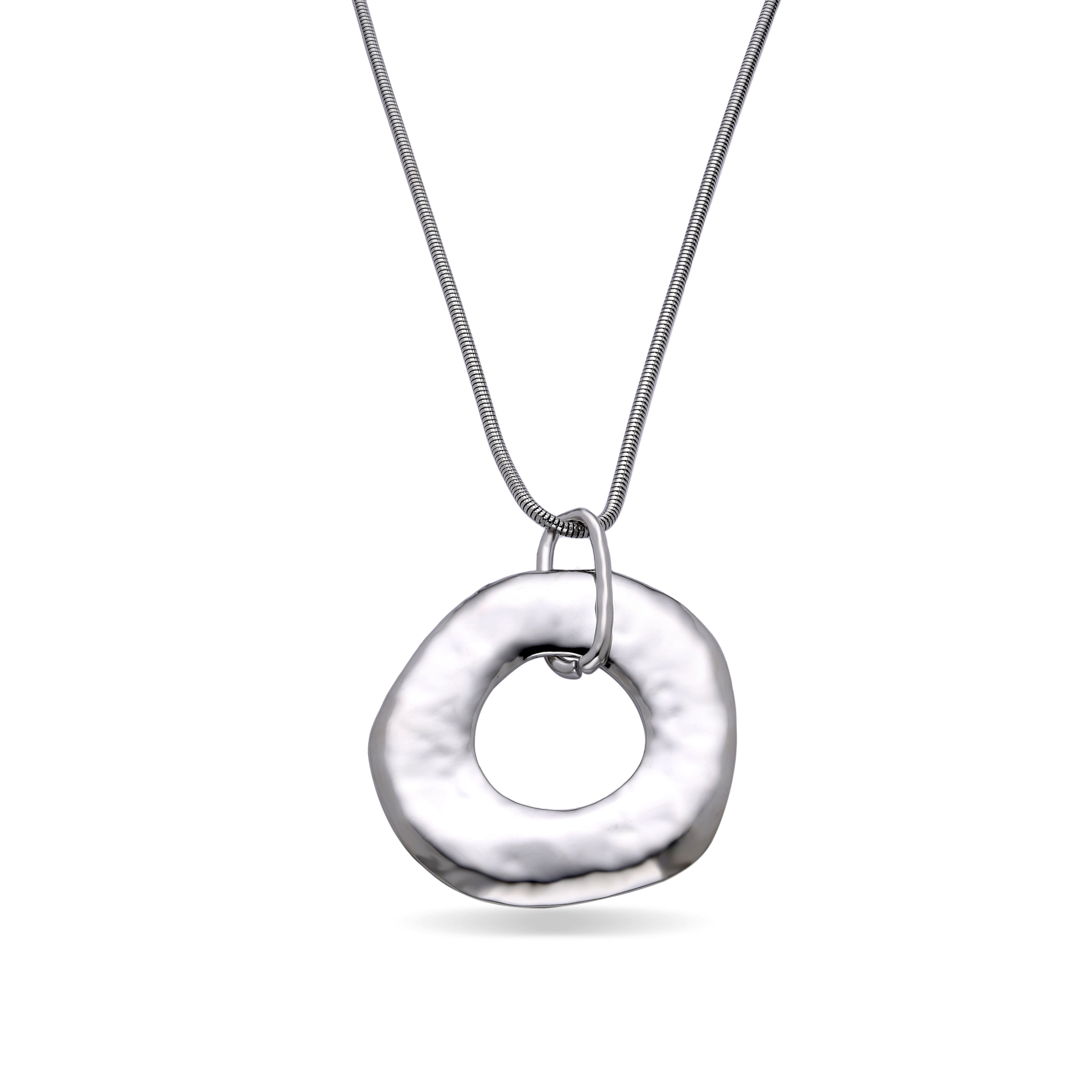 Rhodium-finished necklace - Routa