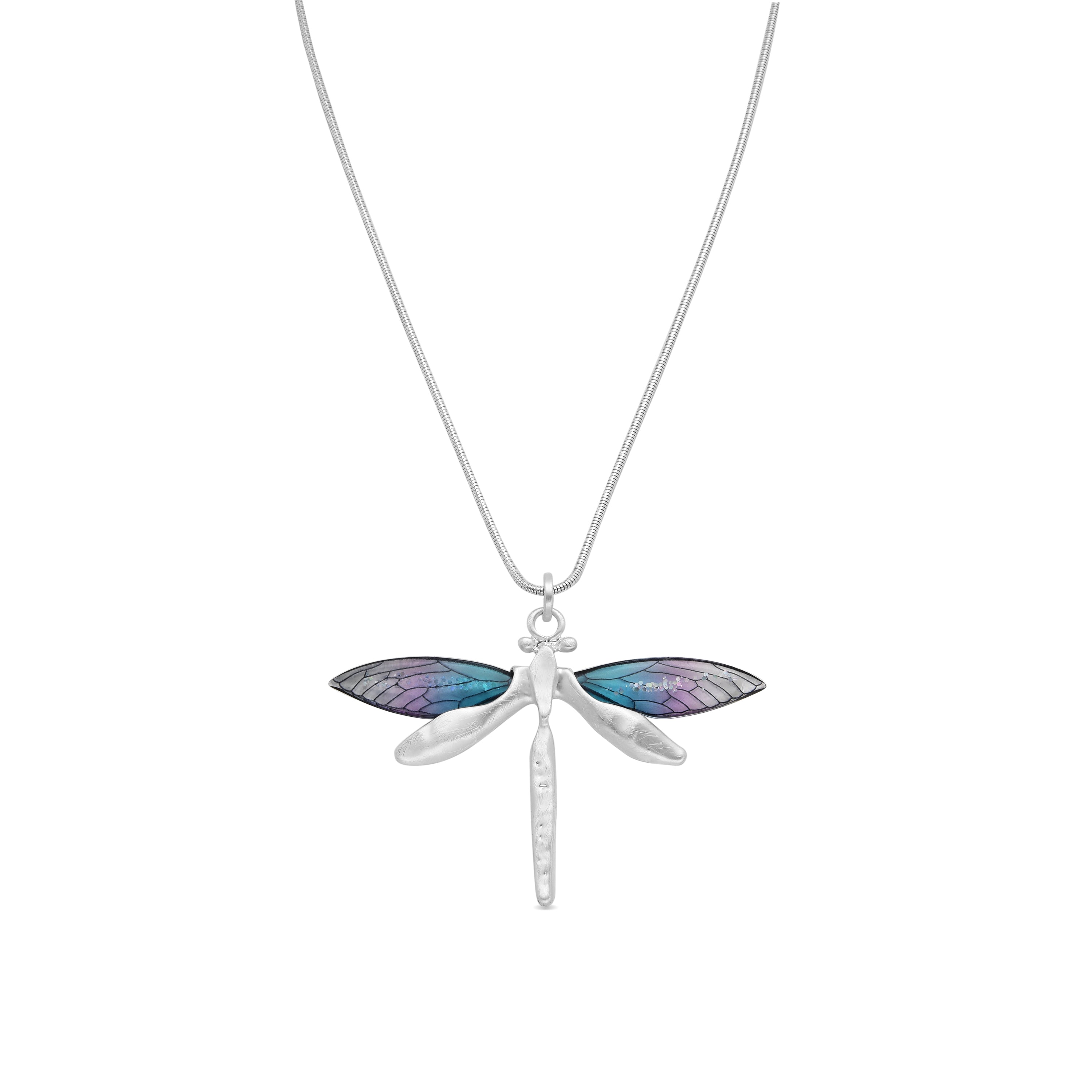 Silver and Gray Resin Finish Necklace - Rebi