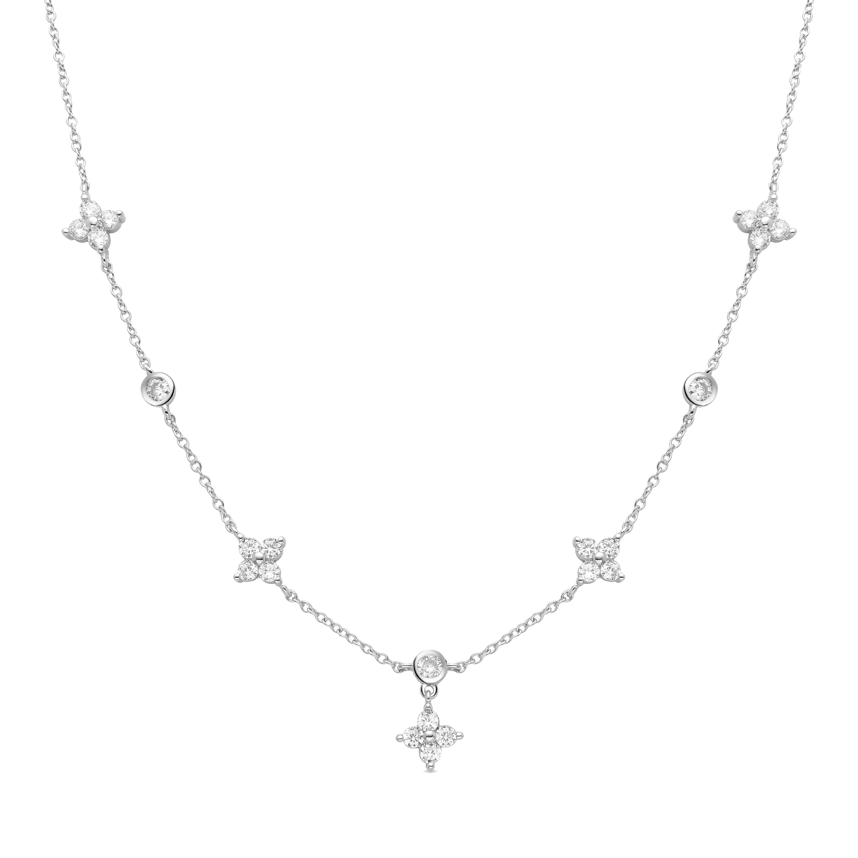 Rhodium-plated necklace - Nainne
