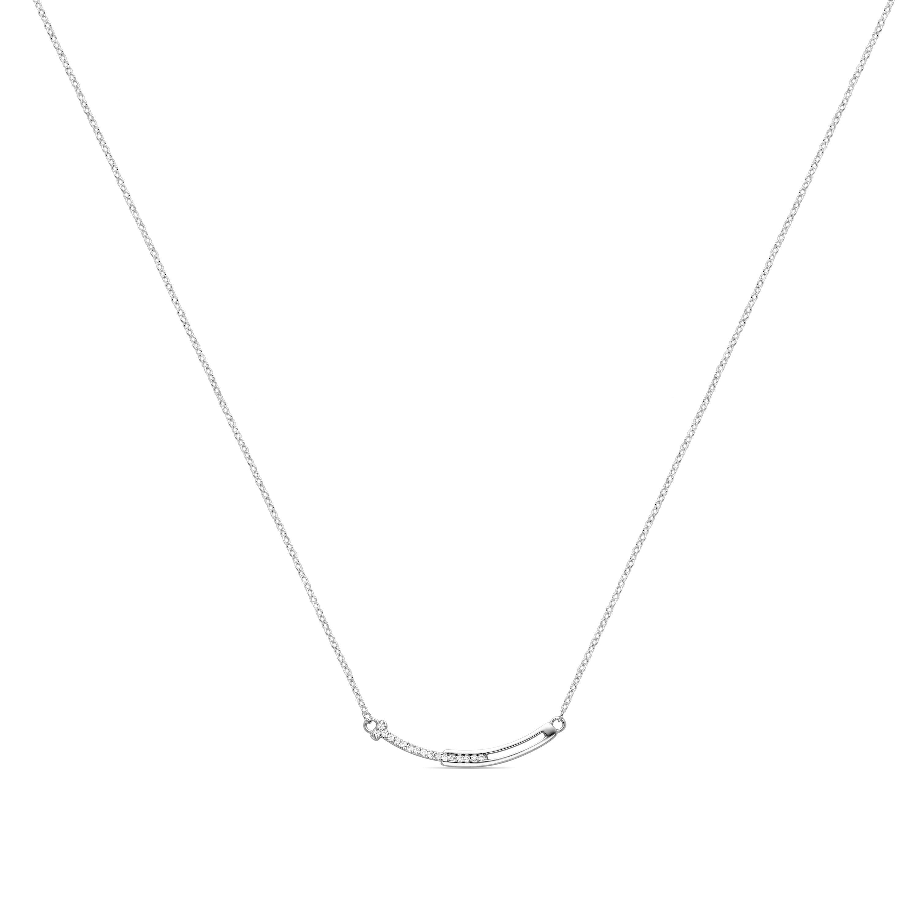 Rhodium-finished brilliant zirconia necklace - Fai
