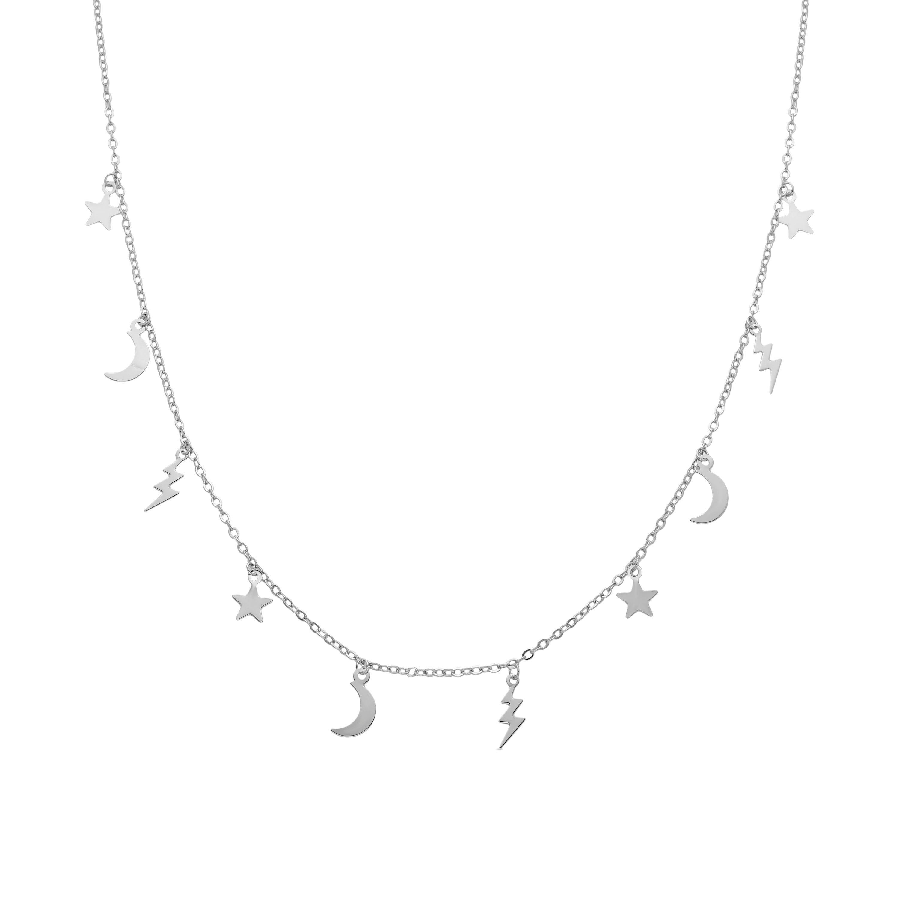 Rhodium-finished necklace - Diaxi