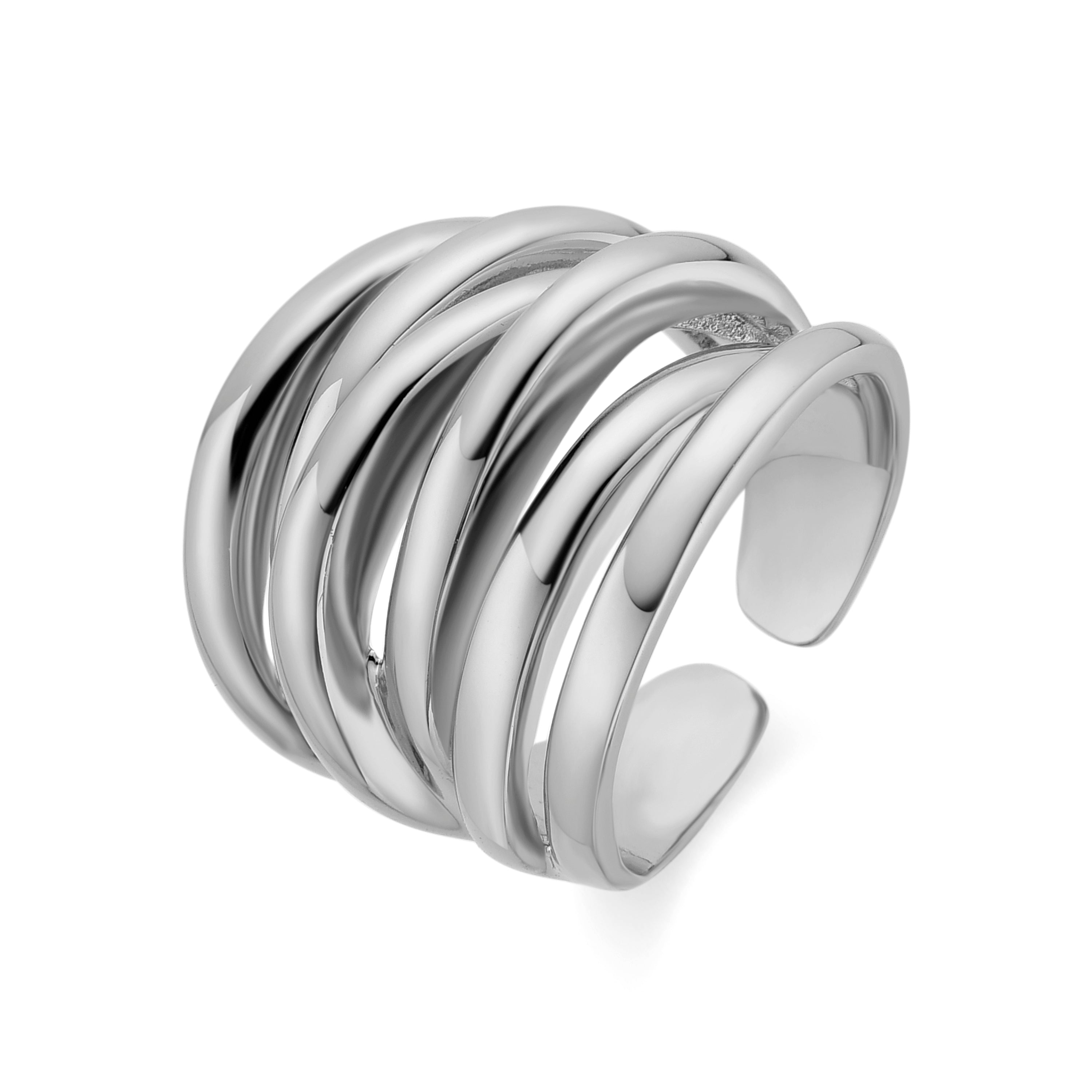 Rhodium-finished ring - Vermixi