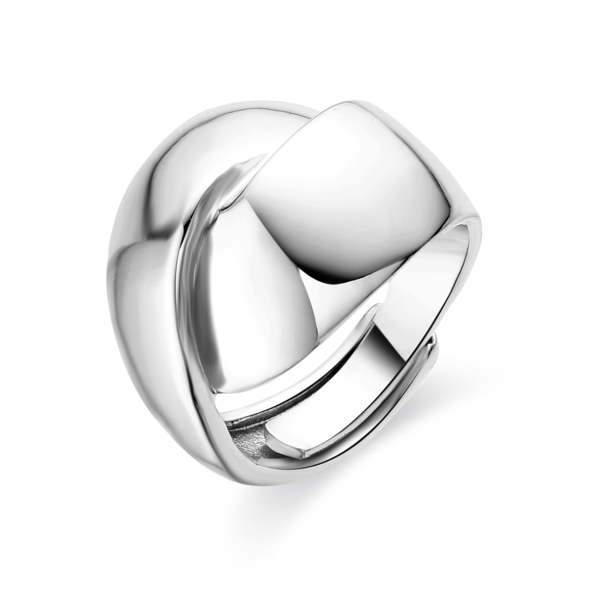 Rhodium-finished ring - Idril