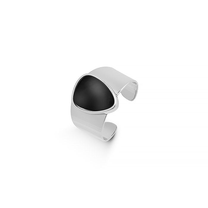 Onyx ring with rhodium finish - Sheak