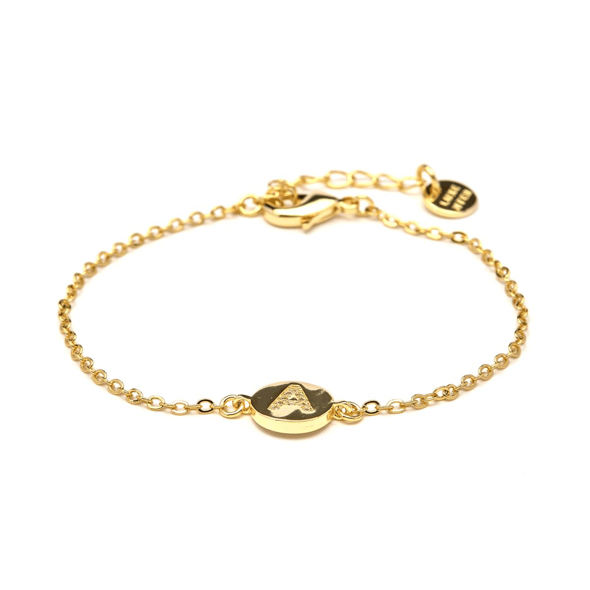 18k Yellow Gold Finish Brilliant Zirconia Bracelet - Alphabet