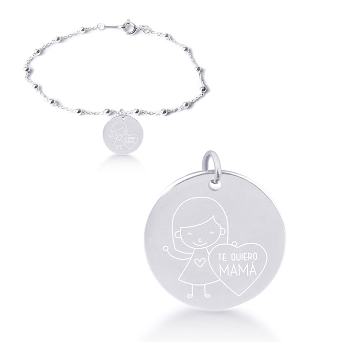 Pulseira de Prata de Lei 925 com acabamento rodinado - Meu Sol