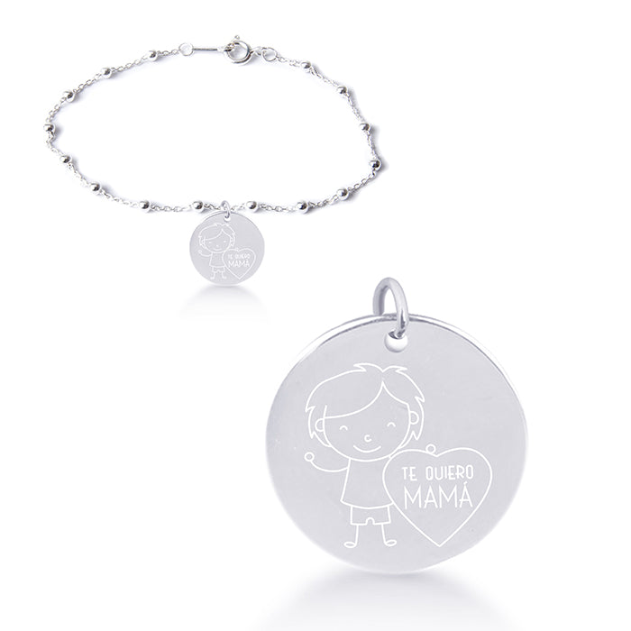 Pulseira de Prata de Lei 925 com acabamento rodinado - Meu Sol