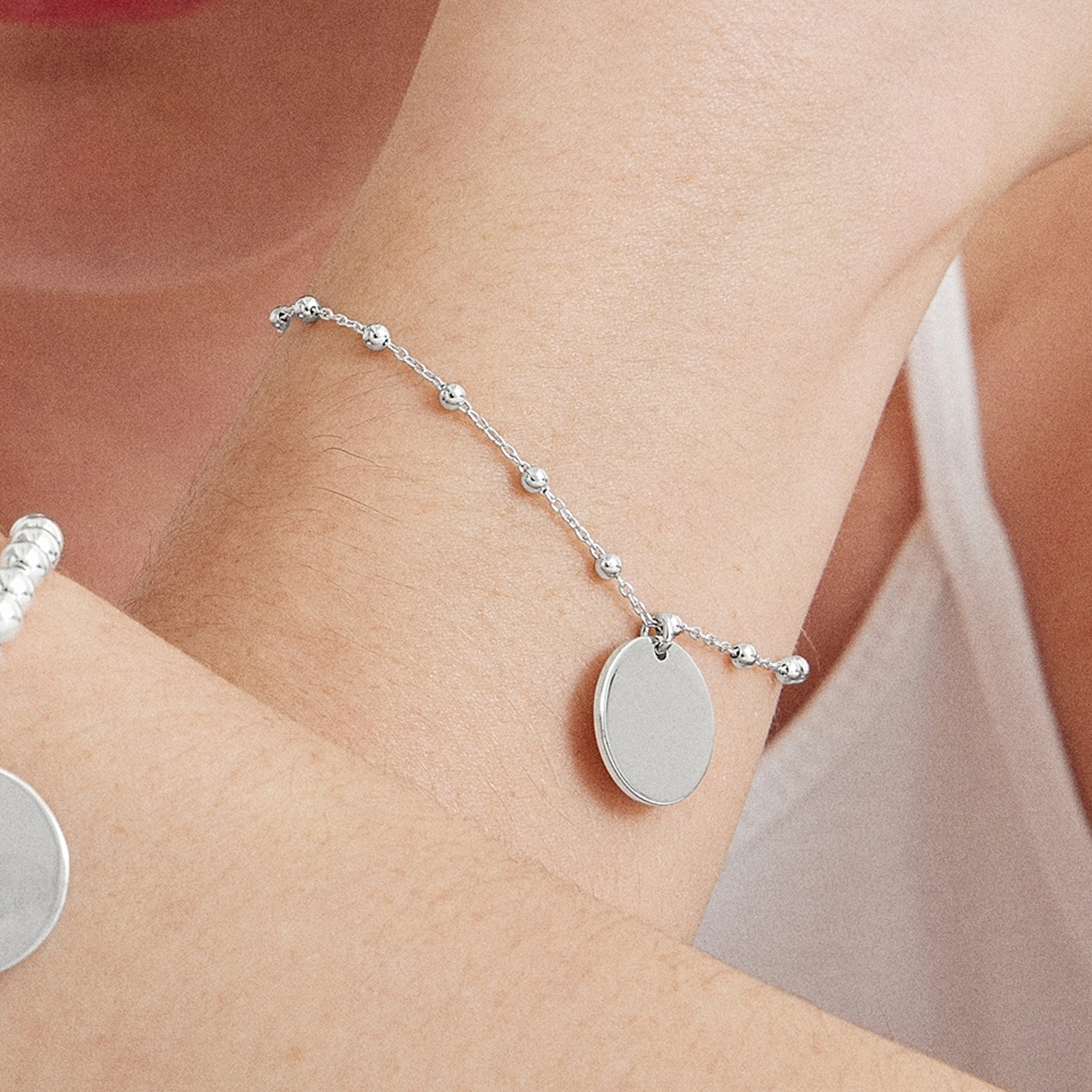 Pulseira de Prata de Lei 925 com acabamento rodinado - Meu Sol