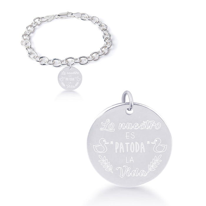 925 Sterling Silver Bracelet with Rhodium Finish - My Sun