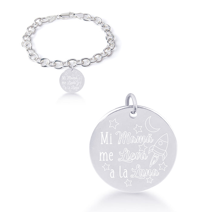 Pulseira de Prata de Lei 925 com acabamento rodinado - Meu Sol
