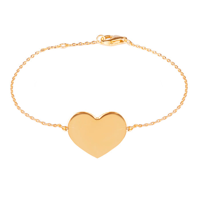 925 Sterling Silver Bracelet with 18K Rose Gold Finish - Heart