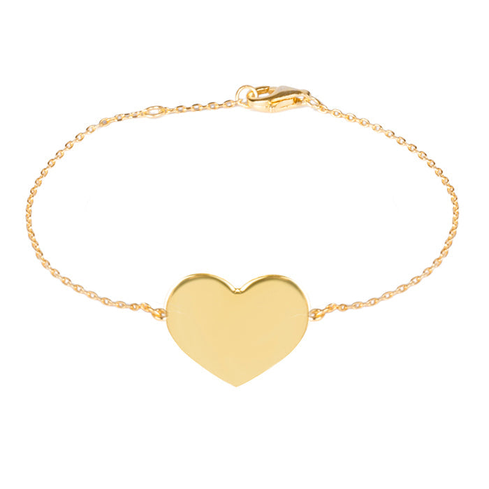 925 Sterling Silver Bracelet finished in 18K yellow gold - Heart