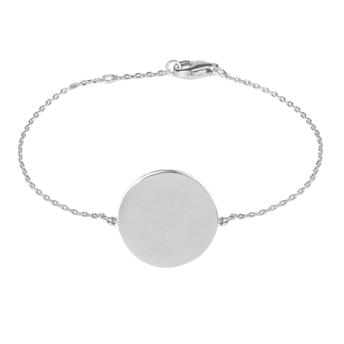 925 Sterling Silver Bracelet with Rhodium Finish - Circle