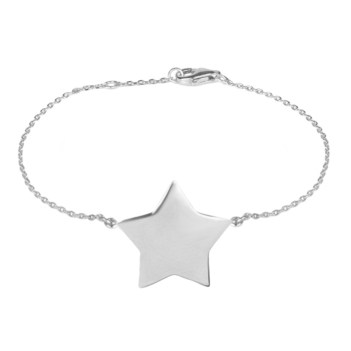 925 Sterling Silver Bracelet with Rhodium Finish - Star