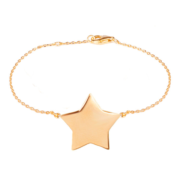 925 Sterling Silver Bracelet with 18K Rose Gold Finish - Star