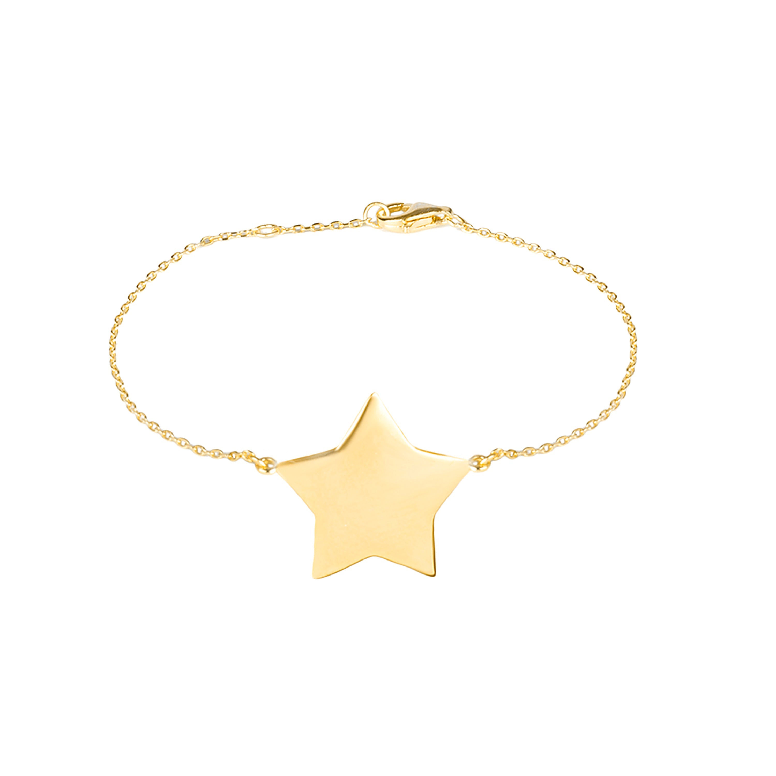 925 Sterling Silver Bracelet with 18K Yellow Gold Finish - Star