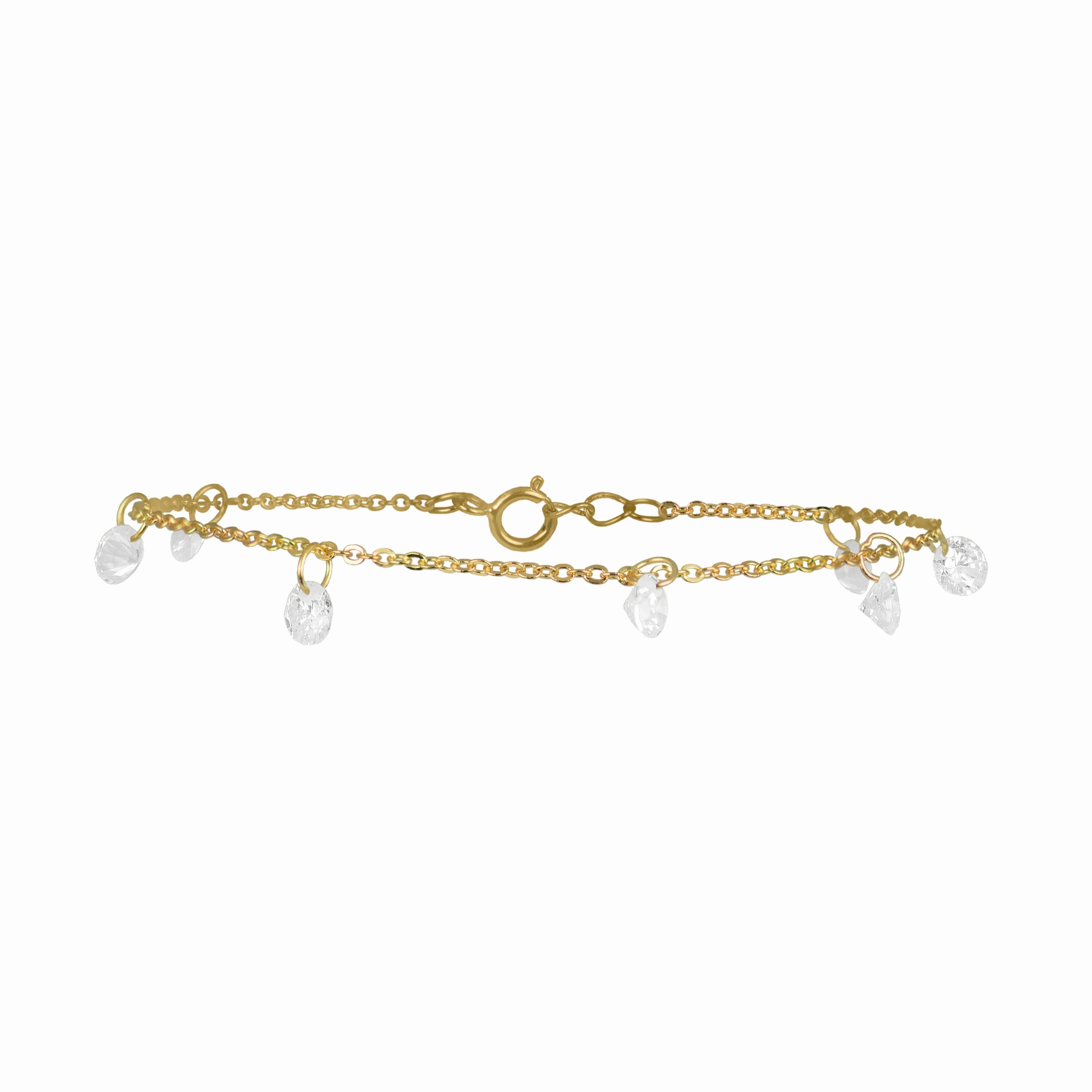 925 Sterling Silver Bracelet with Brilliant Zirconia finished in 18K Yellow Gold - Seduction