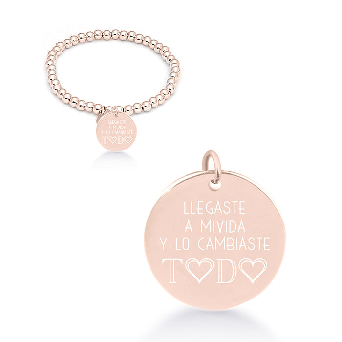 925 Sterling Silver Bracelet with 18K Rose Gold Finish - Mi Sol
