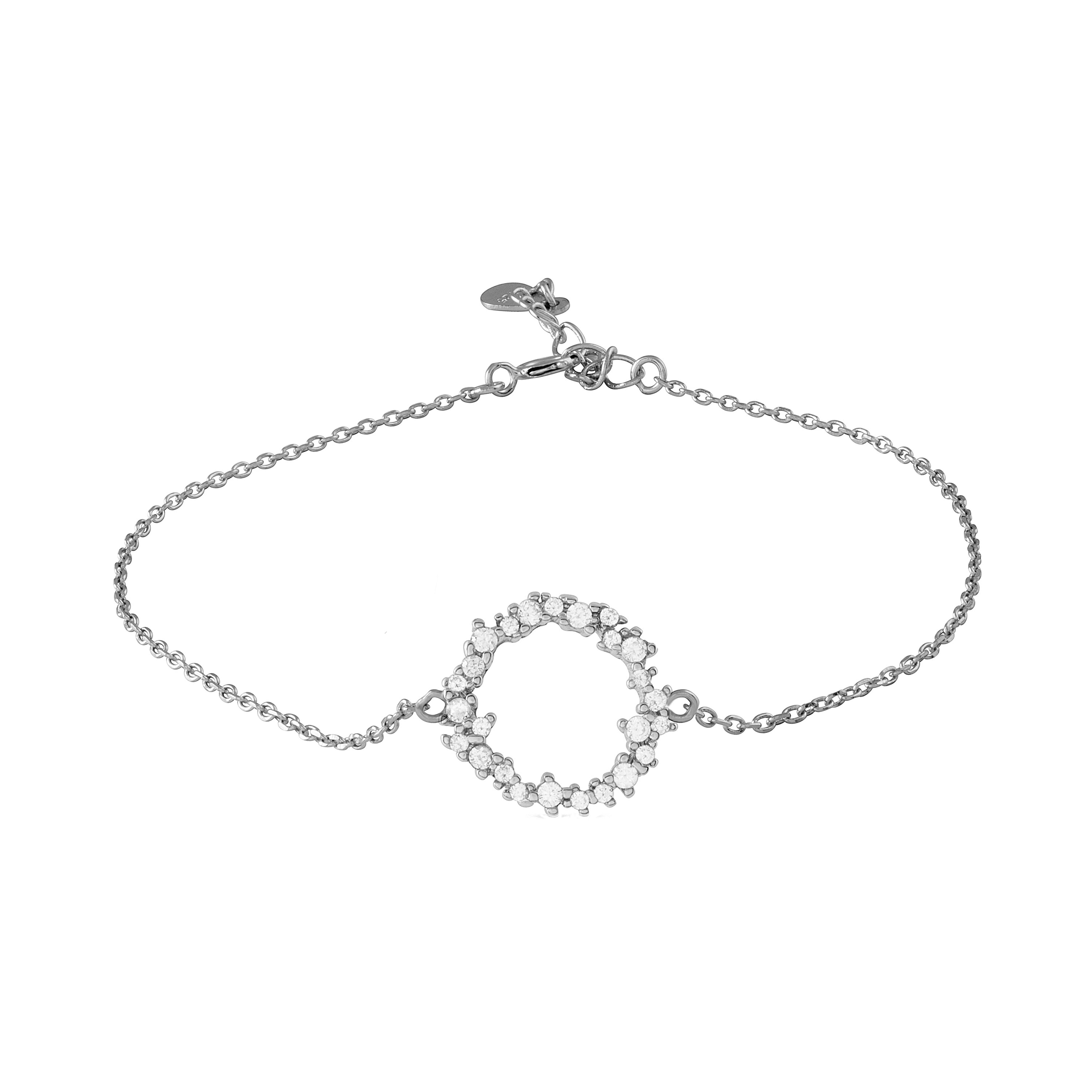 925 Sterling Silver Bracelet with Rhodium-Plated Brilliant Zirconia - Thilak