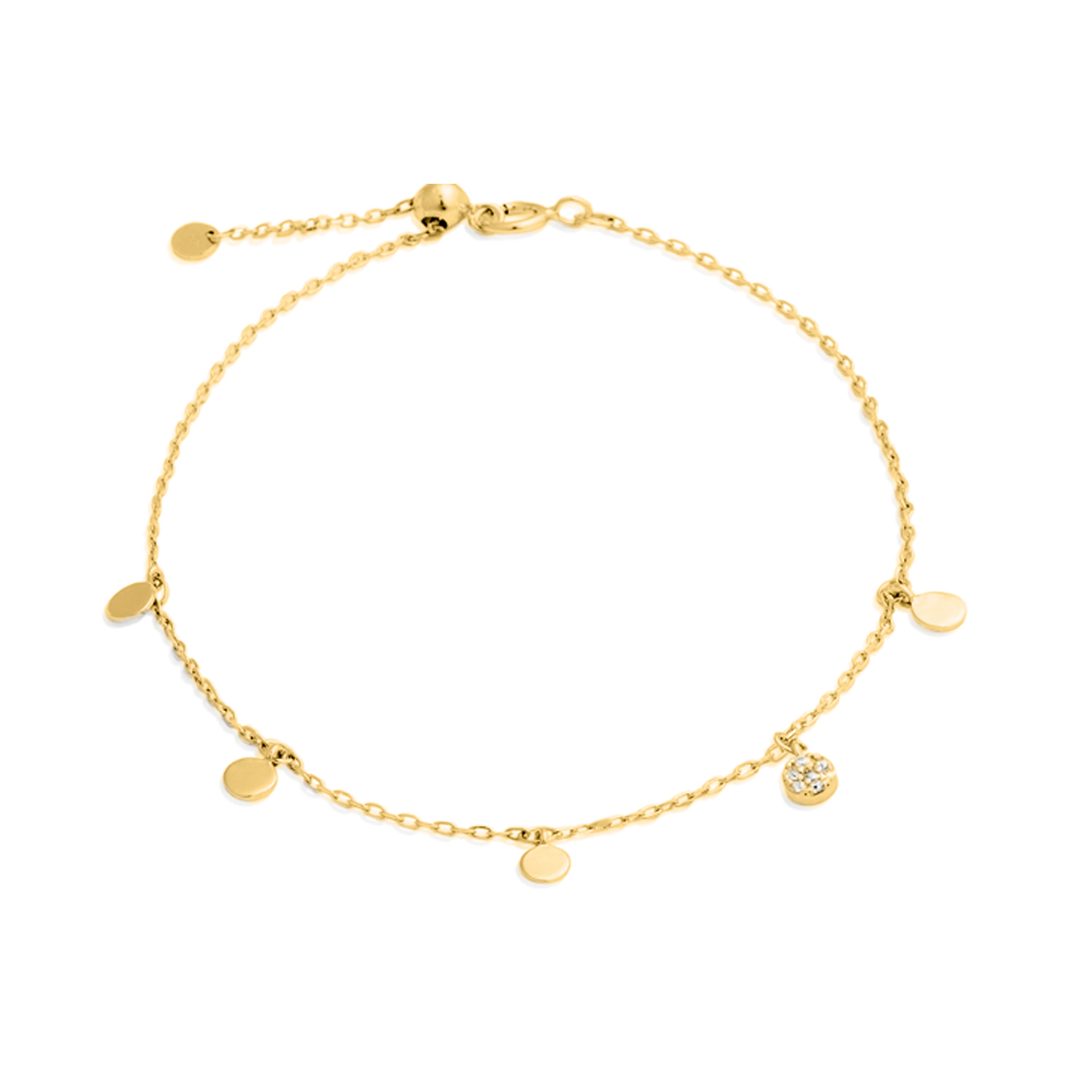 925 sterling silver bracelet with brilliant zirconia finished in 18K yellow gold - Circle