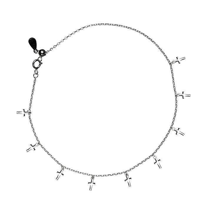 925 Sterling Silver Bracelet with Rhodium Finish - Cross