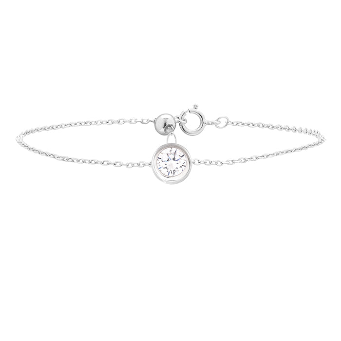 925 Sterling Silver Bracelet with Rhodium-Plated Brilliant Zirconia - Imrak