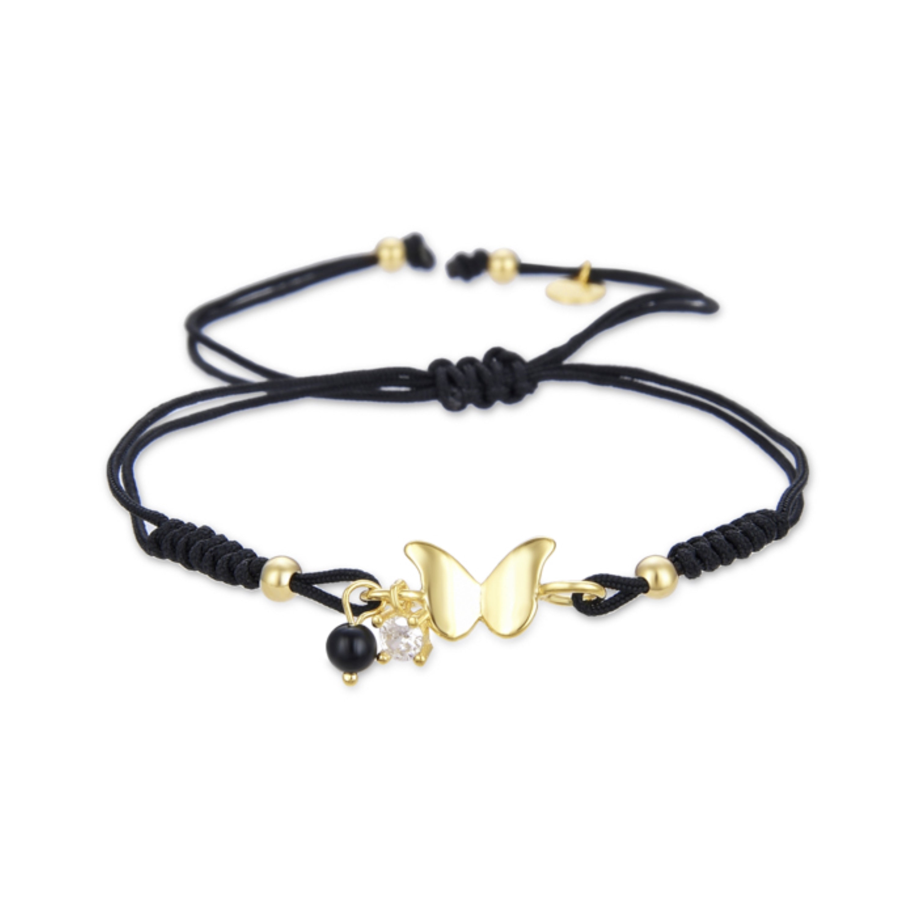 925 Sterling Silver Bracelet with Brilliant Zirconia finished in 18K Yellow Gold - Dwyr