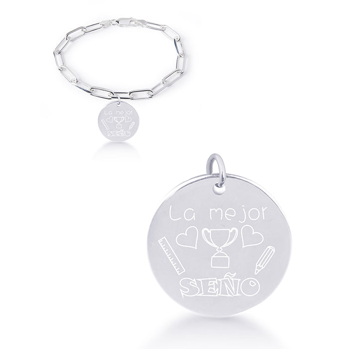 925 Sterling Silver Bracelet with Rhodium Finish - My Sun