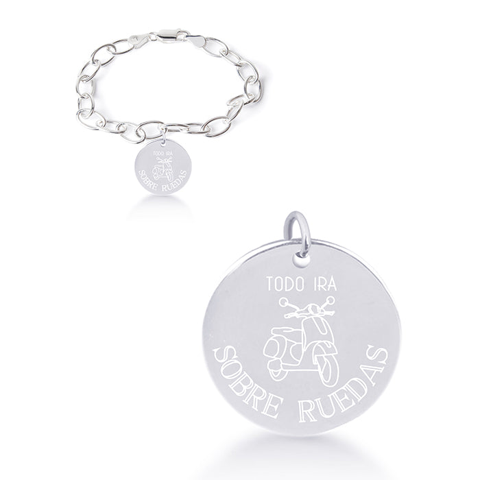 Pulseira de Prata de Lei 925 com acabamento rodinado - Meu Sol