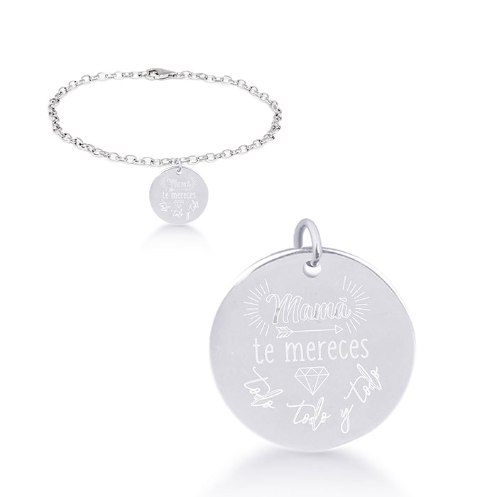 Pulseira de Prata de Lei 925 com acabamento rodinado - Meu Sol