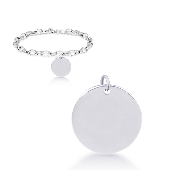 Pulseira de Prata de Lei 925 com acabamento rodinado - Meu Sol