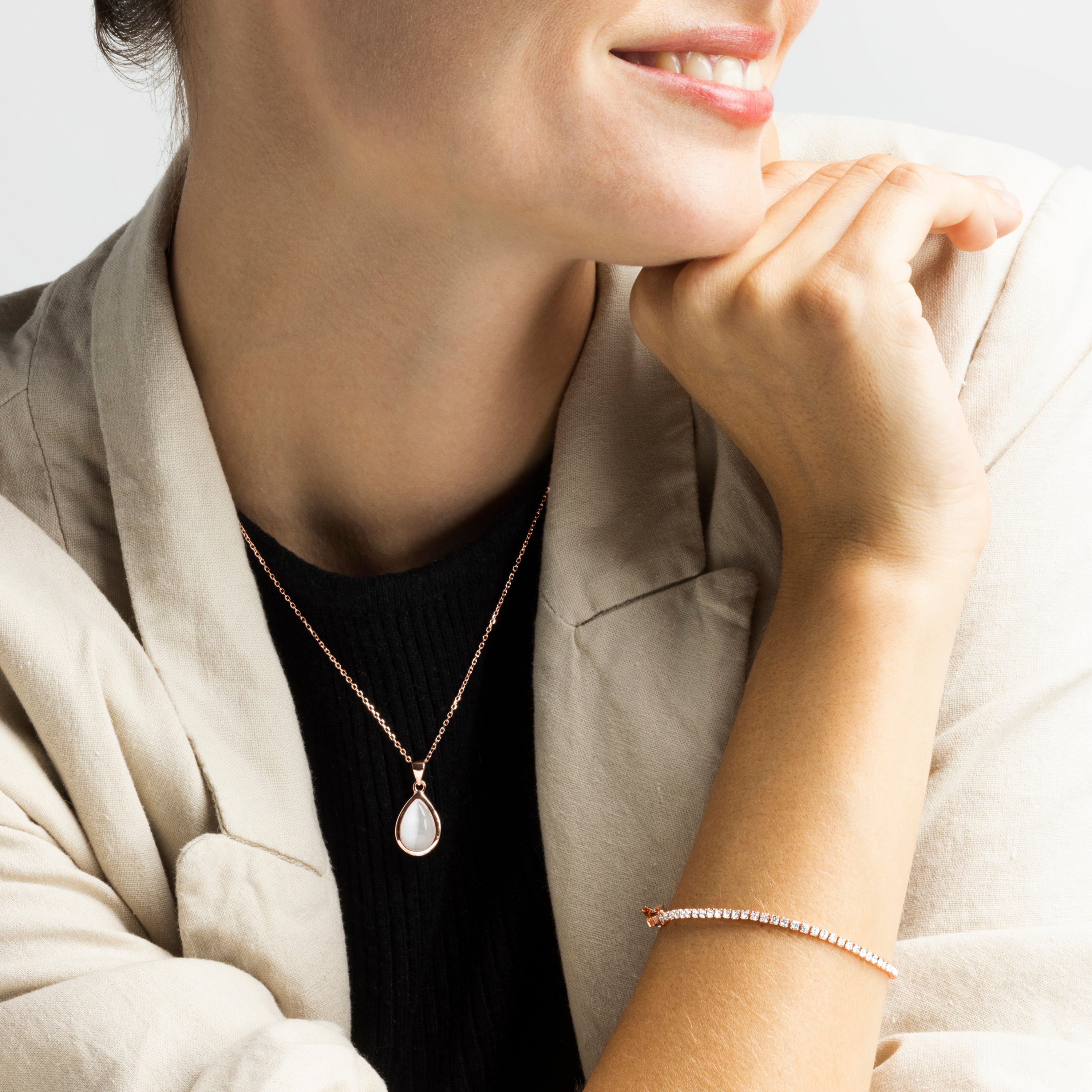 Brilliant Zirconia Bracelet finished in 18K rose gold - Kayla