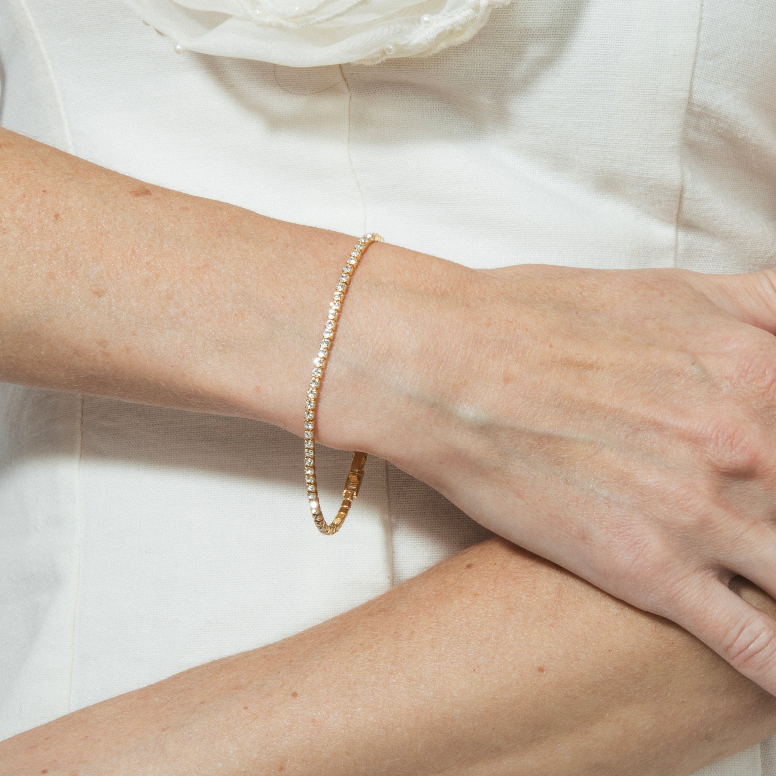 18K Yellow Gold Plated Brilliant Zirconia Bracelet - Kayla