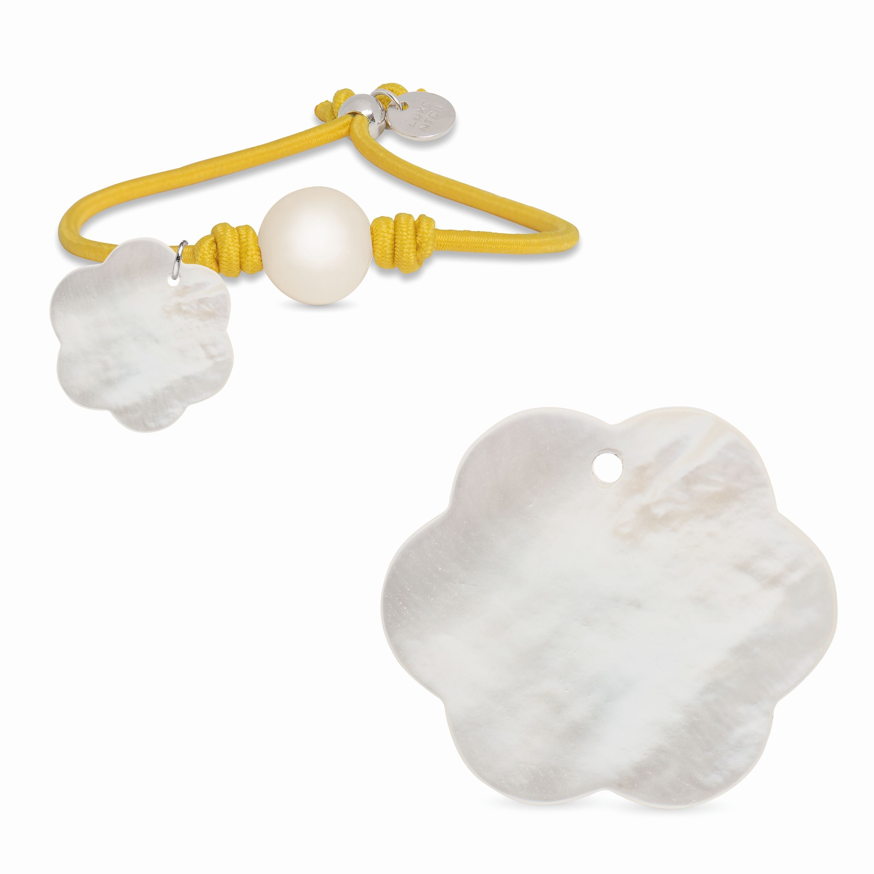 925 Sterling Silver Bracelet with Mustard Cotton, Rhodium Finish - Lasa